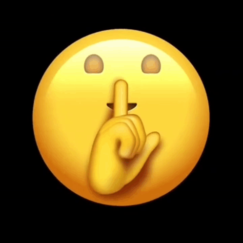 Yellow Smiley Finger To Mouth GIF