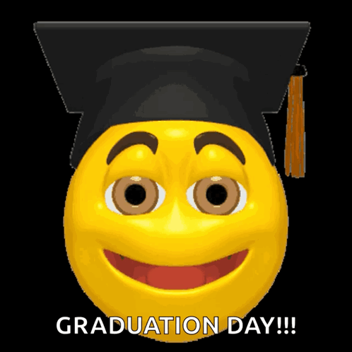 Yellow Smiley Graduation Cap GIF