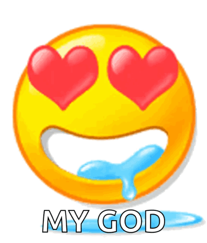 Yellow Smiley Heart Eyes My God