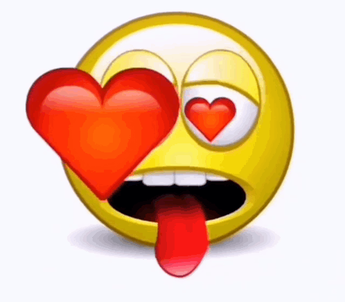 Yellow Smiley Heart Eyes Tongue Out