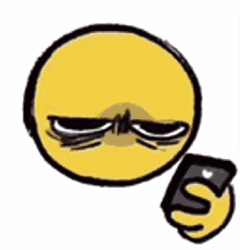 Yellow Smiley Holding Cell Phone GIF