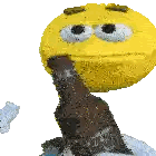 Yellow Smiley Holding Chocolate