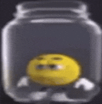 Yellow Smiley in Glass Jar