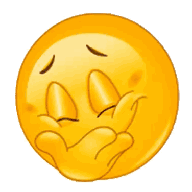 Yellow Smiley Laughing Covering Mouth