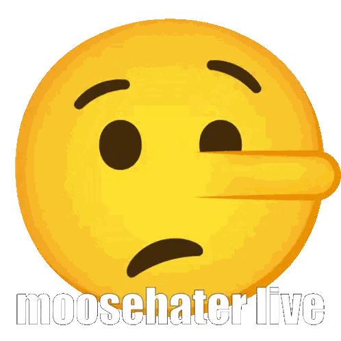 Yellow Smiley Long Nose Saying Mooschater Live