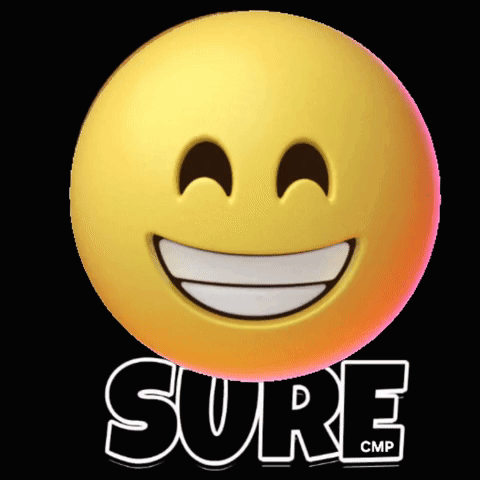 Yellow Smiley Saying Sure Cmp