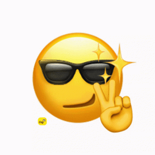 Yellow Smiley Wearing Sunglasses and Peace Sign