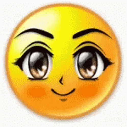 Yellow Smiley With Anime Eyes