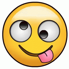 Yellow Smiley With Big Eyes and Pink Tongue Sticking Out