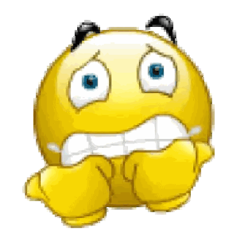 Yellow Smiley With Blue Eyes Covering Mouth