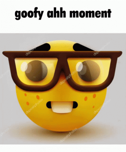 Yellow Smiley With Glasses Goofy Ahh Moment GIF
