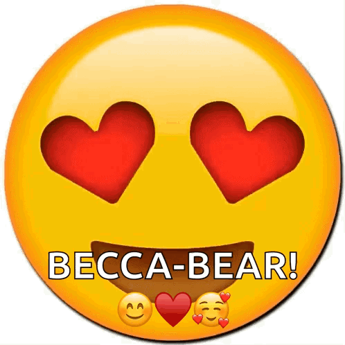 Yellow Smiley With Heart Eyes Becca Bear GIF