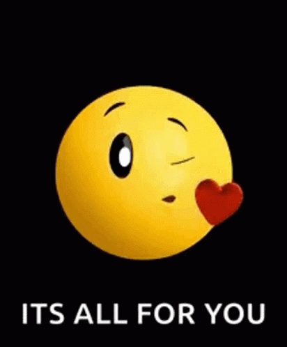 Yellow Smiley With Red Heart Eye Saying It's All For You