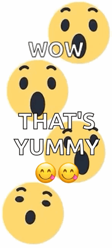 Yellow Smiley With Wow That's Yummy