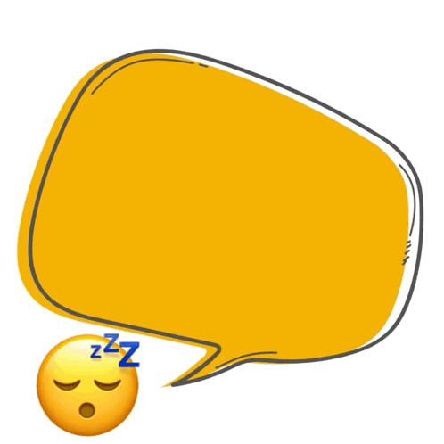 Yellow Speech Bubble Saying Help With Sleeping Face GIF