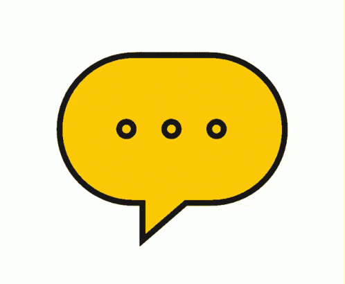 Yellow Speech Bubble With Three Black Dots