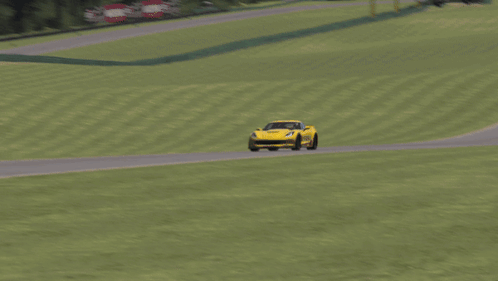 Yellow Sports Car Driving