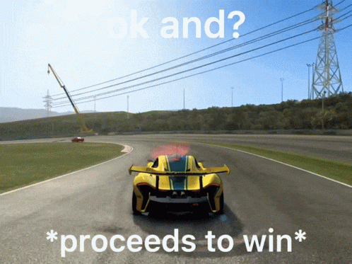 Yellow Sports Car Driving on Race Track