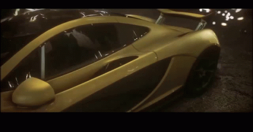 Yellow Sports Car With Wing