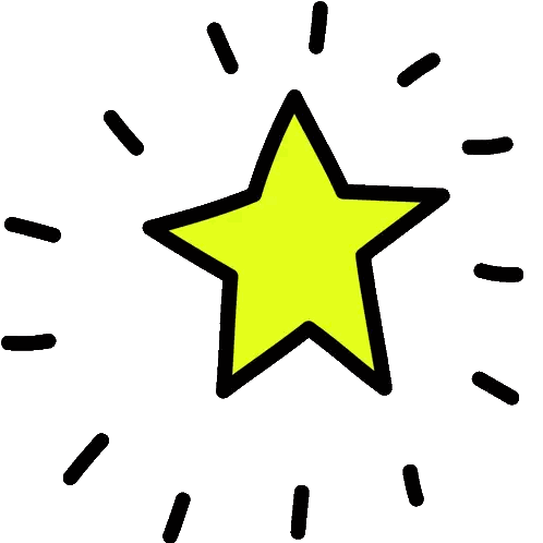 Yellow Star with Black Lines