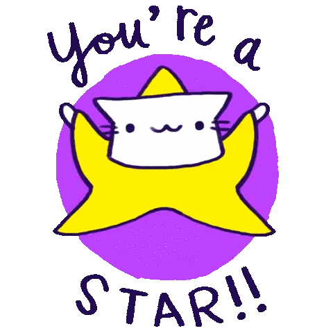 Yellow Star with Cat and You Are a Star