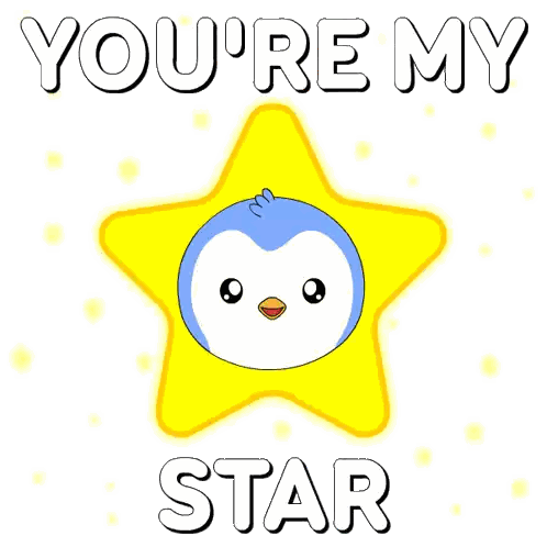 Yellow Star With Penguin Face and You're My Star