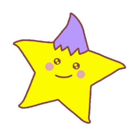 Yellow Star With Purple Party Hat Saying Good