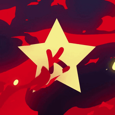 Yellow Star With Red Letter K