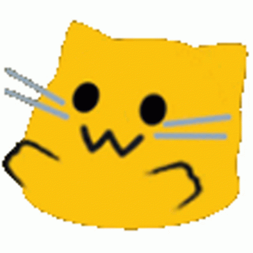 Yellow Sticker Cat Screaming GIF