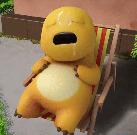 Yellow Stuffed Animal Smiling In Mirror GIF