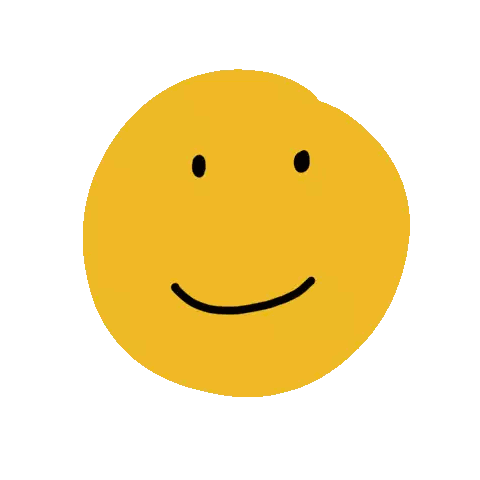 Yellow Sun With Black Face and Smile