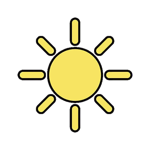 Yellow Sun With Rays