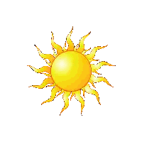 Yellow Sun With Rays
