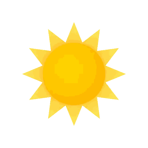Yellow Sun with White Rays