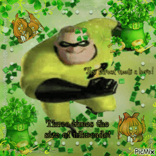 Yellow Superhero Man Saying The Threat Needs a Hero