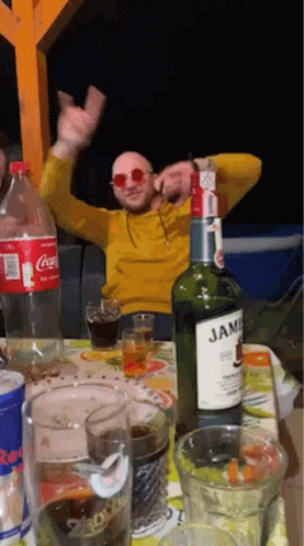 Yellow Sweat Shirt Guy Drunk Whiskey GIF