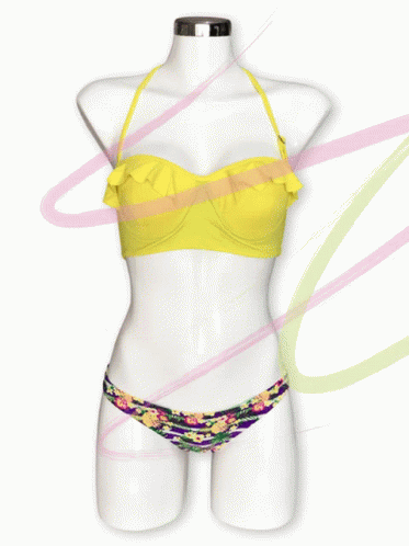 Yellow Swimsuit On A Manequin GIF
