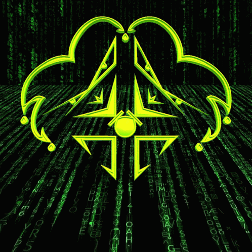 Yellow Symbol On Matrix Background GIF