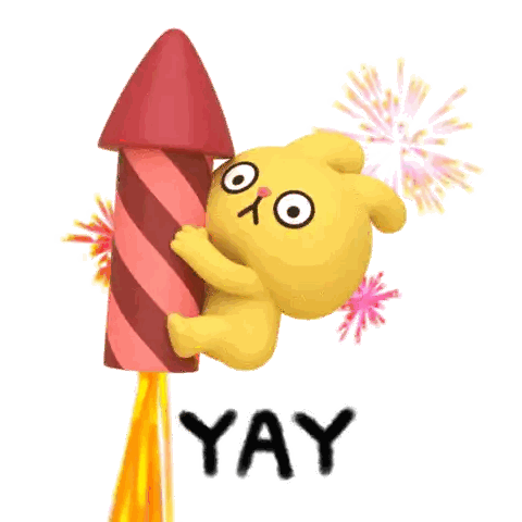 Yellow Teddy Bear Holding Firework Rocket
