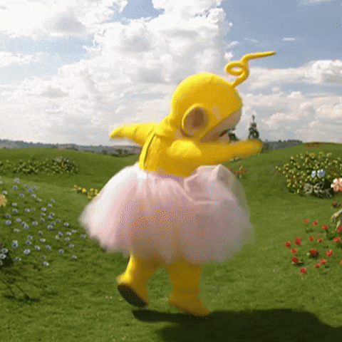 Yellow Teddy Bear In Pink Tutu Dancing GIF