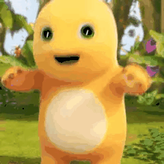 Yellow Teddy Bear With Green Eyes GIF