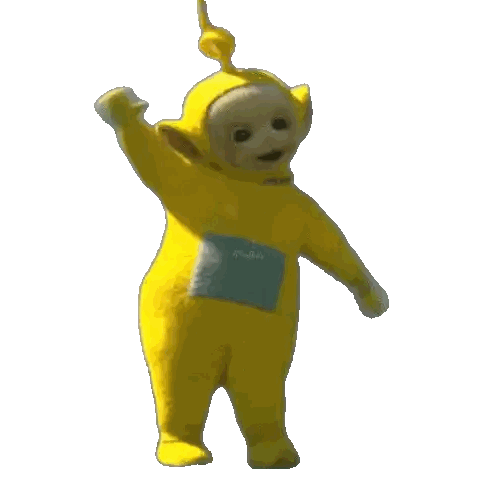 Yellow Teletubbies Standing With Arms Out
