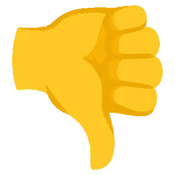 Yellow Thumbs Down Sign