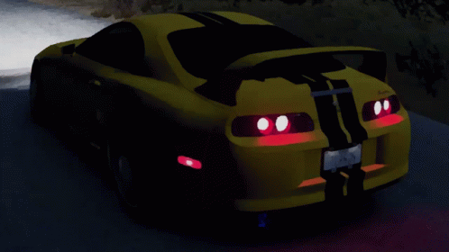 Yellow Toyota Supra Driving GIF