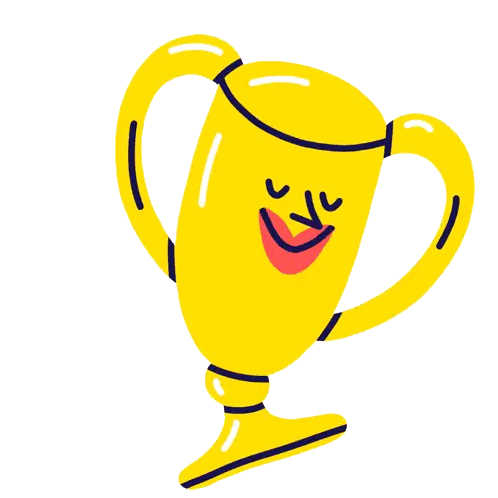 Yellow Trophy With Smile