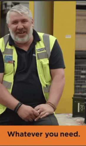 Yellow-Vested Bearded Man Says Whatever You Need