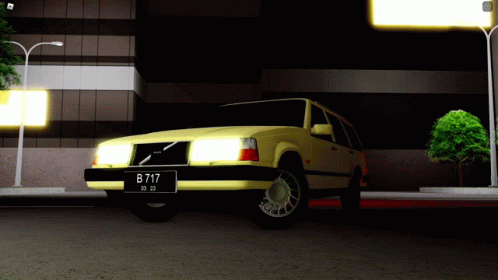 Yellow Volvo Plate B717 GIF