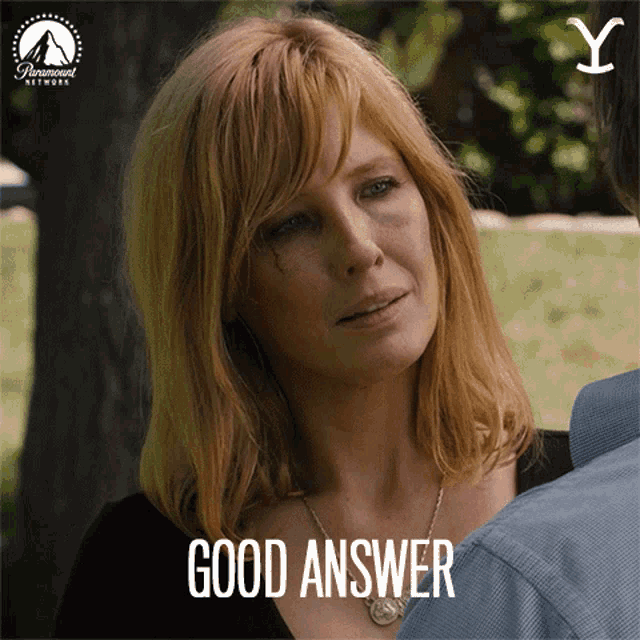 Yellowstone Beth Dutton Agree Good Answer GIF