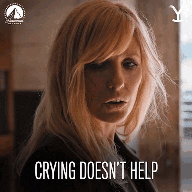 Yellowstone Beth Dutton Crying Doesn't Help GIF