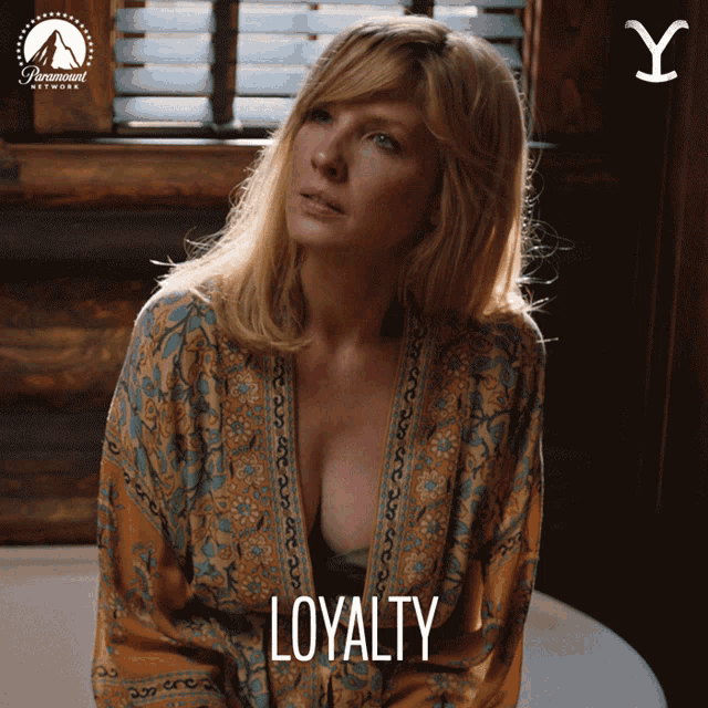 Yellowstone Beth Dutton Shaking Head Loyalty GIF